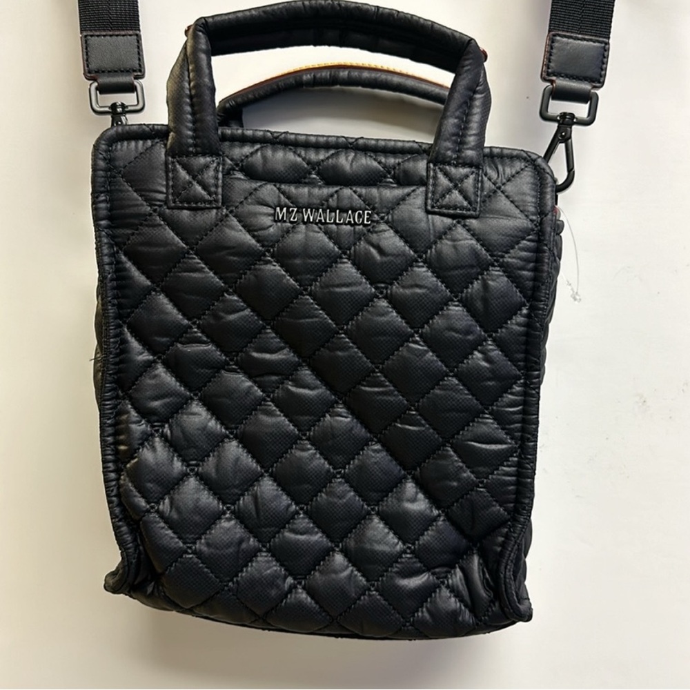 MZ Wallace Black Quilted Handbag Metro Box Tote